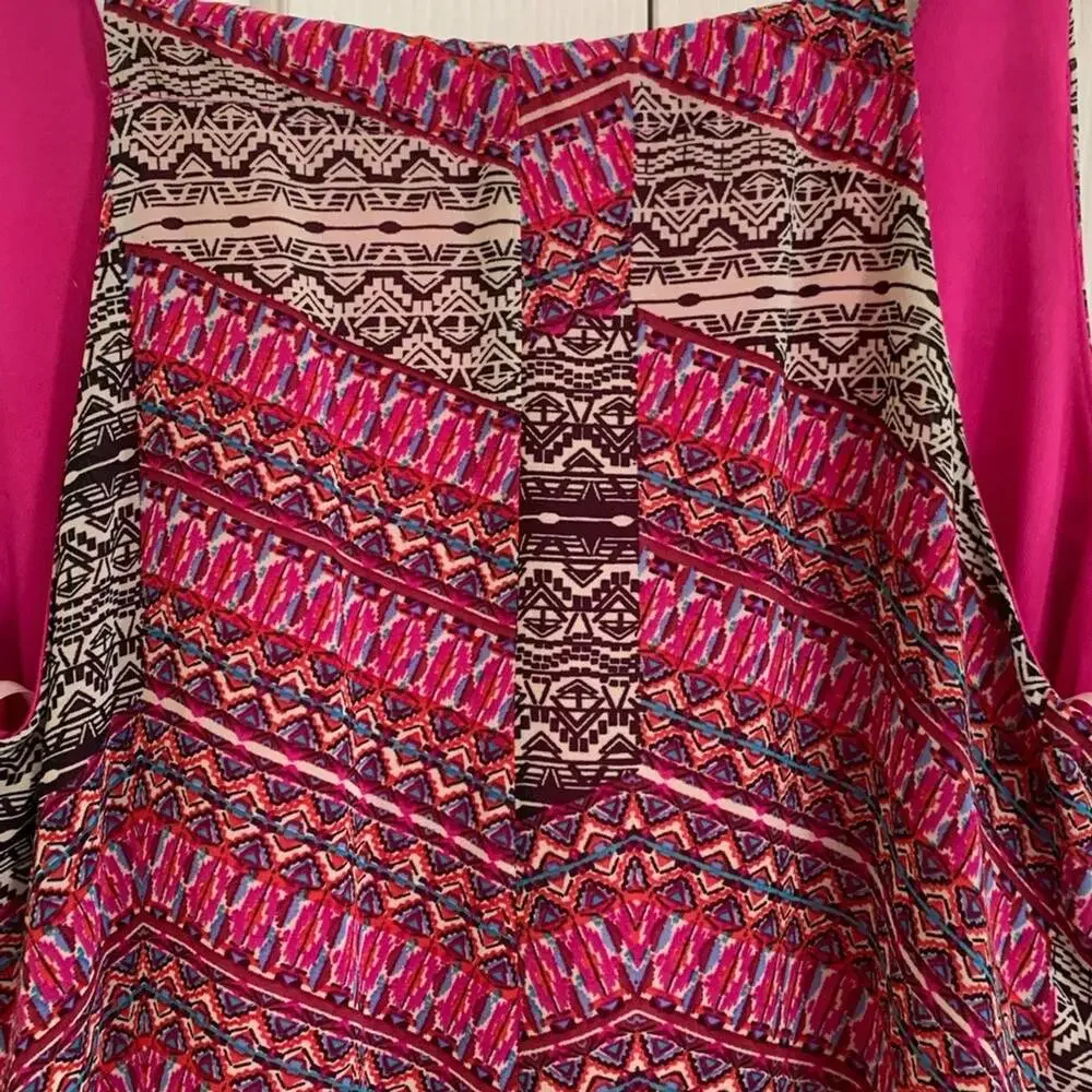 Sequin Hearts Summer Dress Pink Black Mixed Print Sleeveless Casual Dress Small - Picture 6 of 10